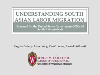 Prepared for the United States Government Office of South Asia Analysis