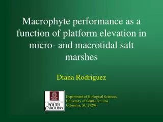 Macrophyte performance as a function of platform elevation in micro- and macrotidal salt marshes