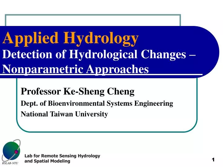 detection of hydrological changes nonparametric approaches