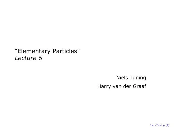 elementary particles lecture 6