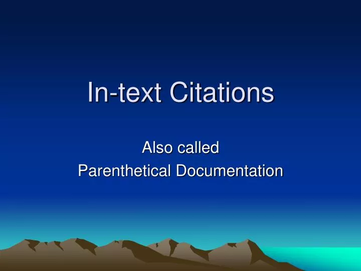 in text citations
