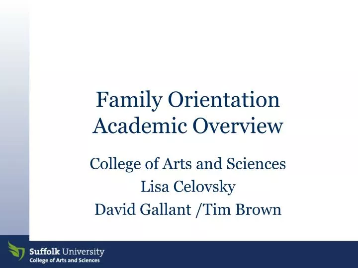 family orientation academic overview