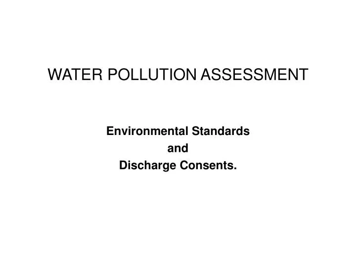 water pollution assessment