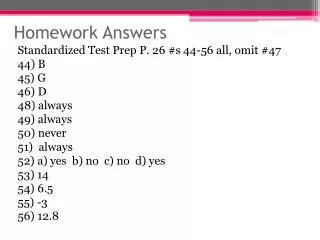 Homework Answers