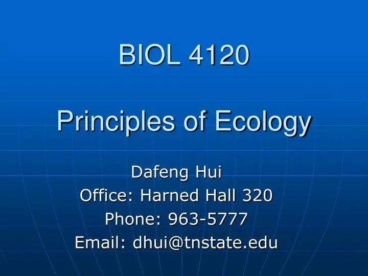 biol 4120 principles of ecology