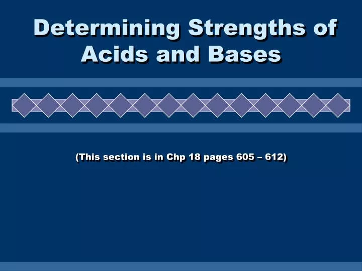 determining strengths of acids and bases