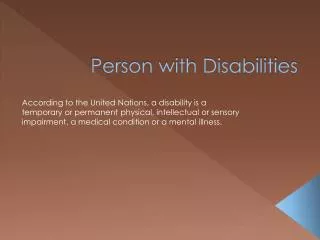 Person with Disabilities