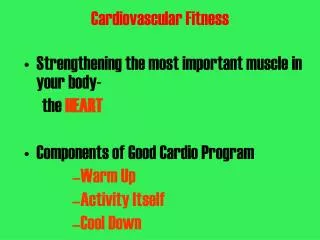 Cardiovascular Fitness