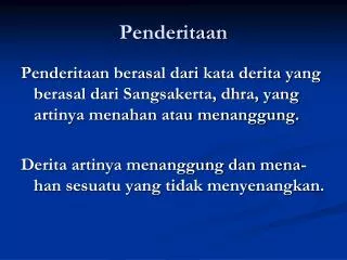 penderitaan
