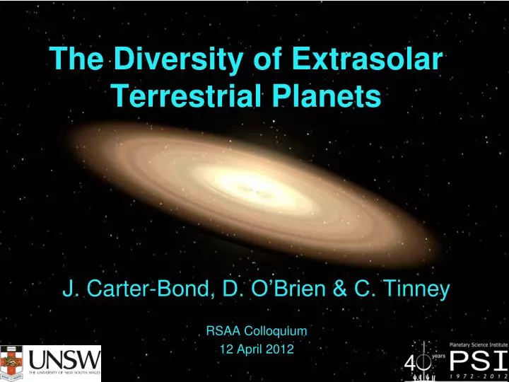 the diversity of extrasolar terrestrial planets