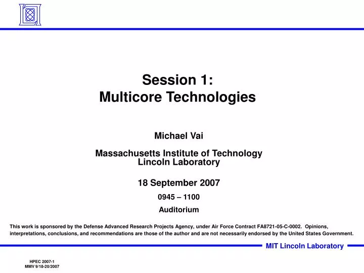 session 1 multicore technologies