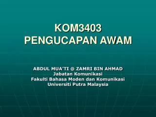 PPT - PENGUCAPAN AWAM PowerPoint Presentation, Free Download - ID:2982831