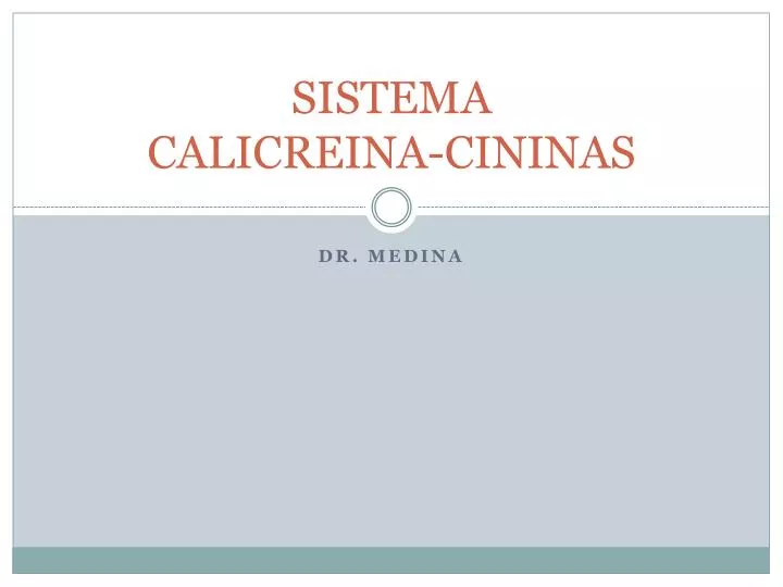 sistema calicreina cininas