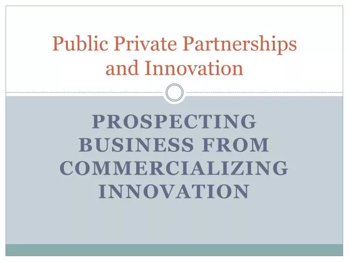 public private partnerships and innovation