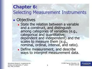 Chapter 6: Selecting Measurement Instruments