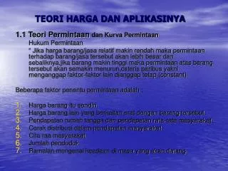 teori harga dan aplikasinya