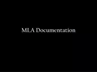mla documentation