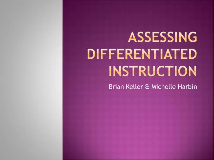 assessing differentiated instruction