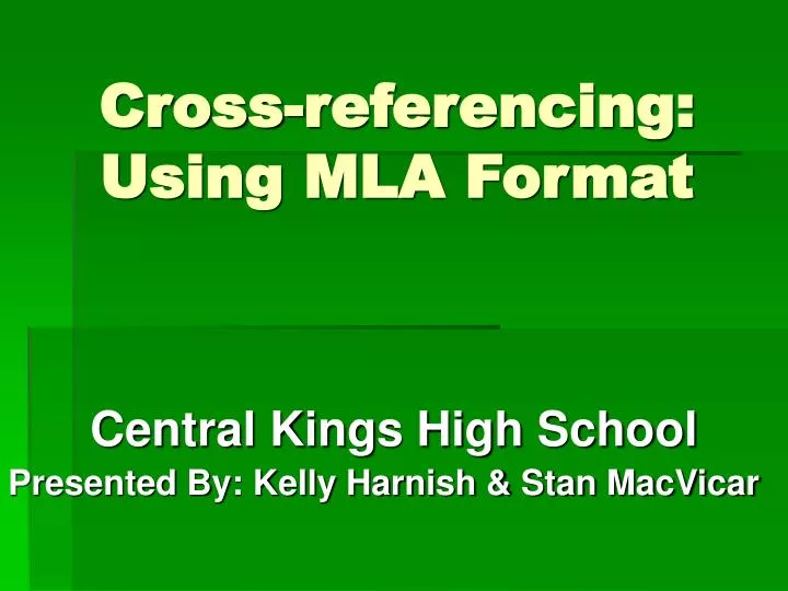 cross referencing using mla format