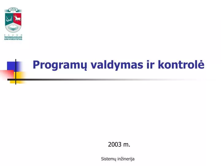 program valdymas ir kontrol