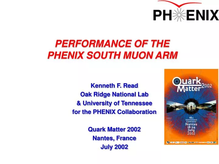 performance of the phenix south muon arm