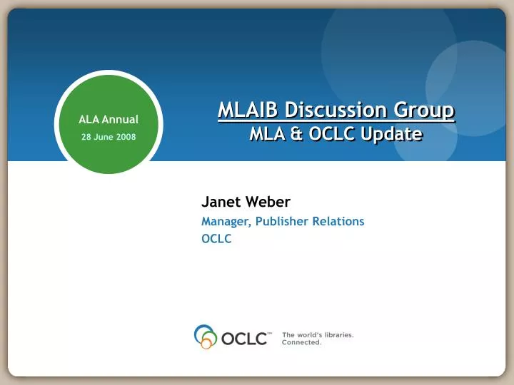 mlaib discussion group mla oclc update