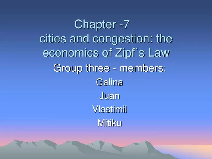 chapter 7 cities and congestion the economics of zipf s law