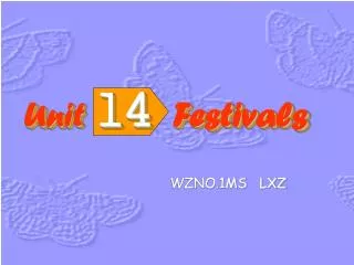 Unit 14 Festivals