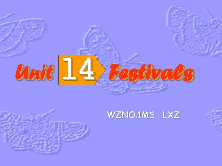 unit 14 festivals