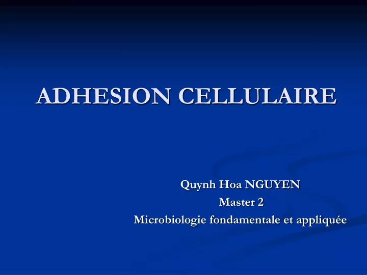 adhesion cellulaire