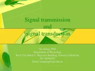 Signal transmission and signal transduction
