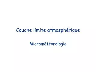 couche limite atmosph rique