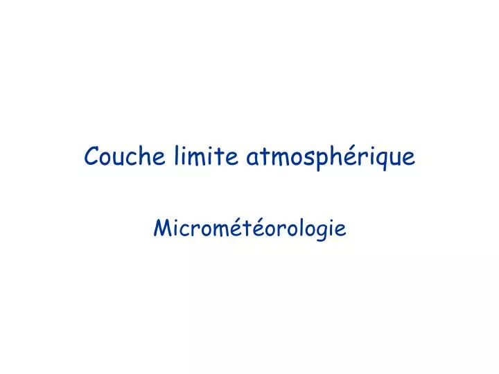 couche limite atmosph rique