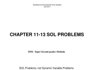 Chapter 11-13 sol problems