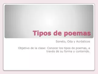 tipos de poemas