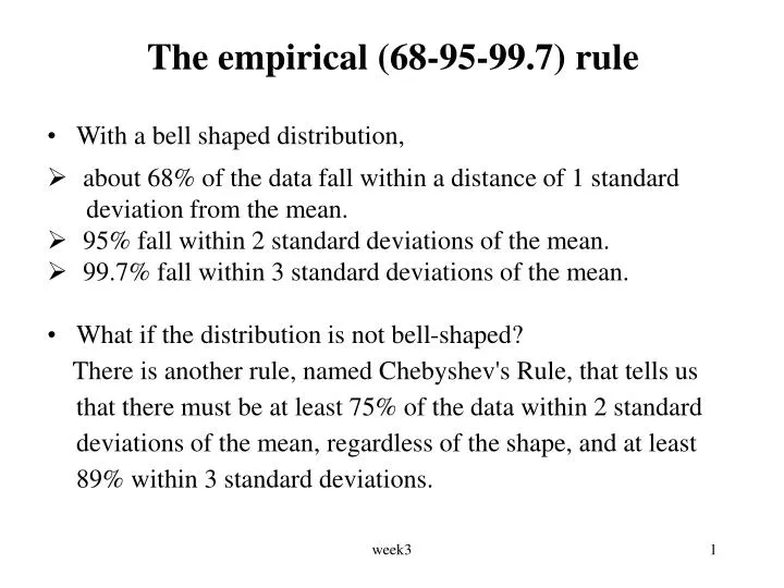 the empirical 68 95 99 7 rule