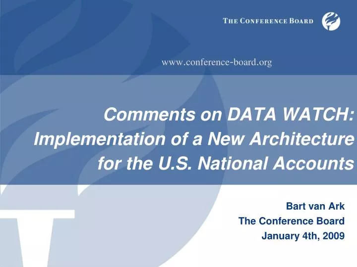 comments on data watch implementation of a new architecture for the u s national accounts