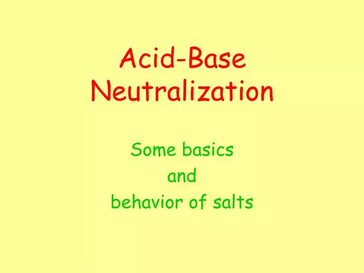 acid base neutralization