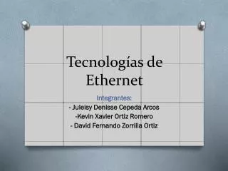 tecnolog as de ethernet