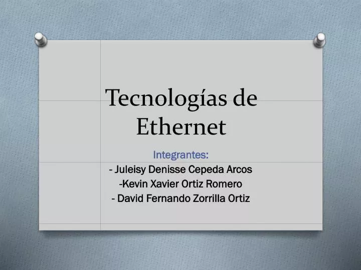 tecnolog as de ethernet