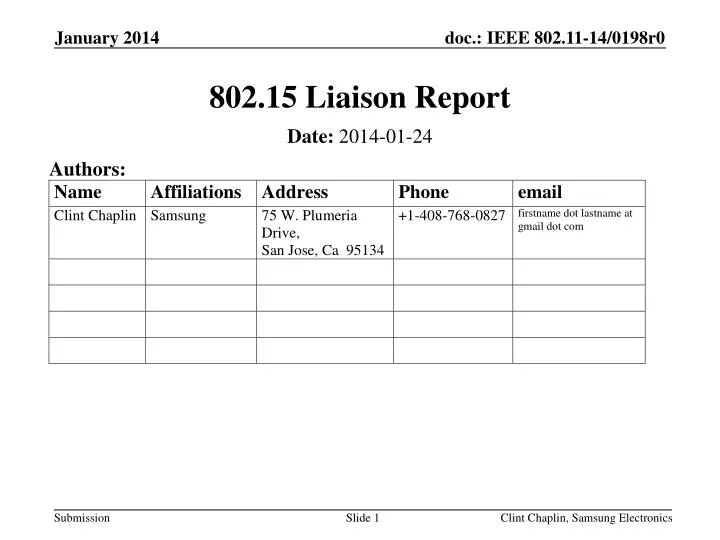 802 15 liaison report