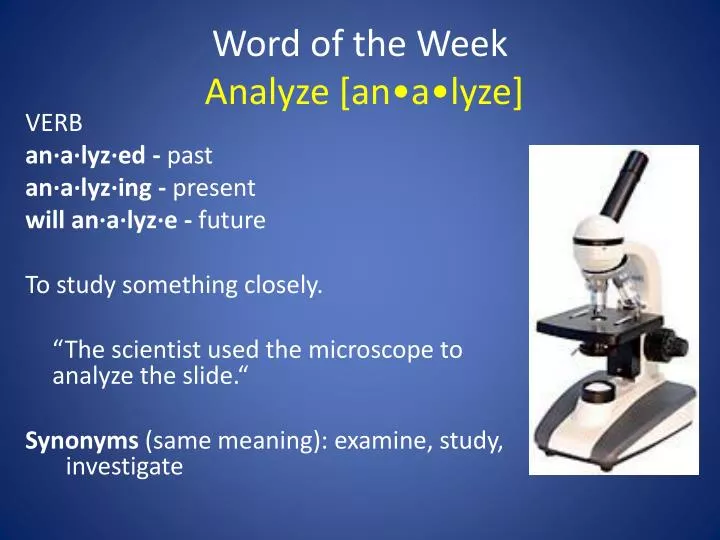 word of the week analyze an a lyze