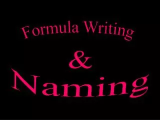 Formula Writing