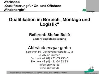 workshop qualifizierung f r on und offshore windenergie