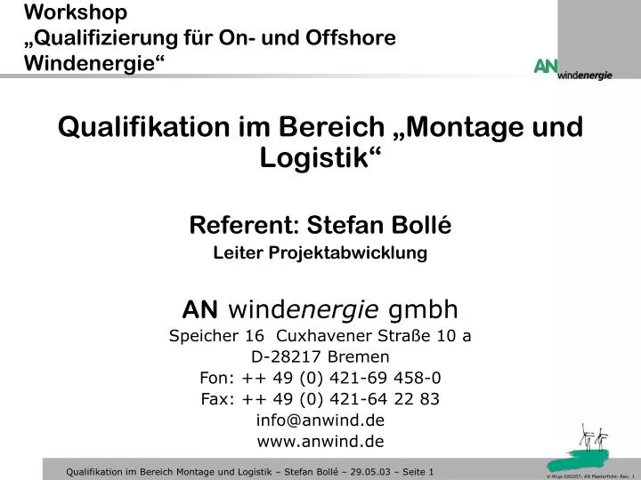 workshop qualifizierung f r on und offshore windenergie