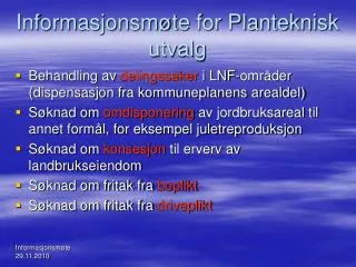 informasjonsm te for planteknisk utvalg