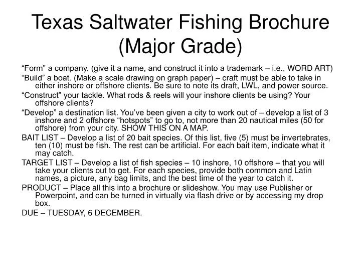 texas saltwater fishing brochure major grade
