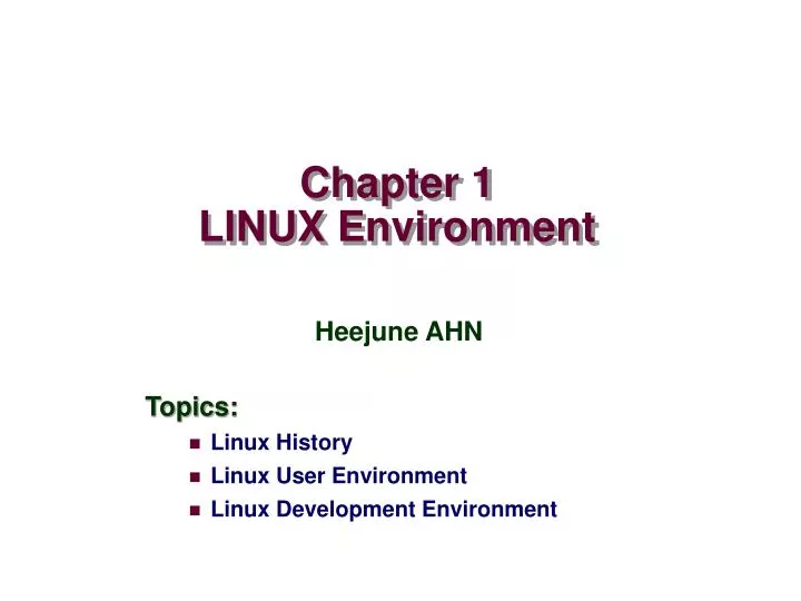 chapter 1 linux environment