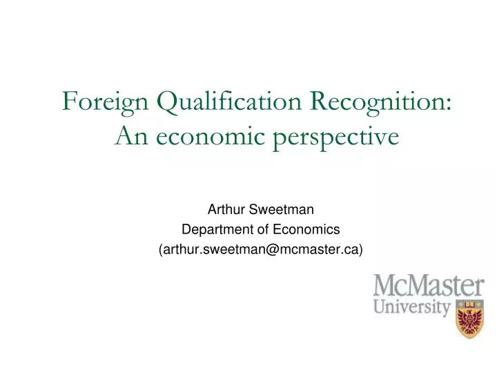 foreign qualification recognition an economic perspective