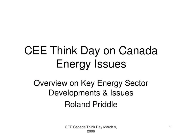 cee think day on canada energy issues